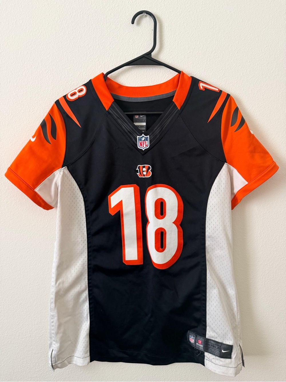 Nike Black Orange White Cincinnati Bengals #18 AJ GREEN Jersey Top